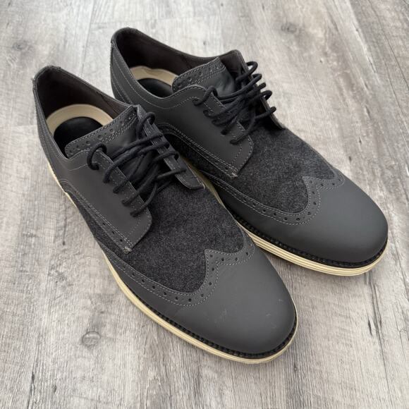 Cole Haan Original Grand.ØS Wingtip Oxfords Men Sz 11 GRAY Lace-Up Shoes C28861 main image 7